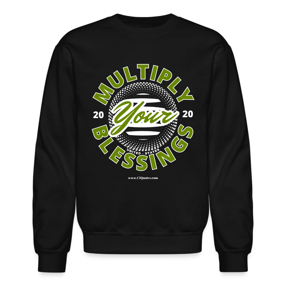 Multiply Crewneck Sweatshirt (White Outline) - black