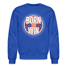 Load image into Gallery viewer, Born To Win Crewneck Sweatshirt (White) - royal blue
