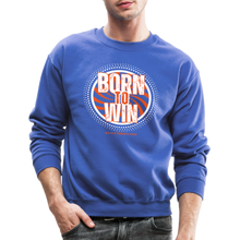 Load image into Gallery viewer, Born To Win Crewneck Sweatshirt (White) - royal blue

