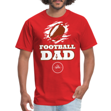 Load image into Gallery viewer, Football Dad Unisex Classic T-Shirt (White Background) - red
