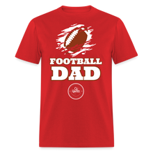 Load image into Gallery viewer, Football Dad Unisex Classic T-Shirt (White Background) - red
