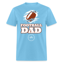 Load image into Gallery viewer, Football Dad Unisex Classic T-Shirt (White Background) - aquatic blue
