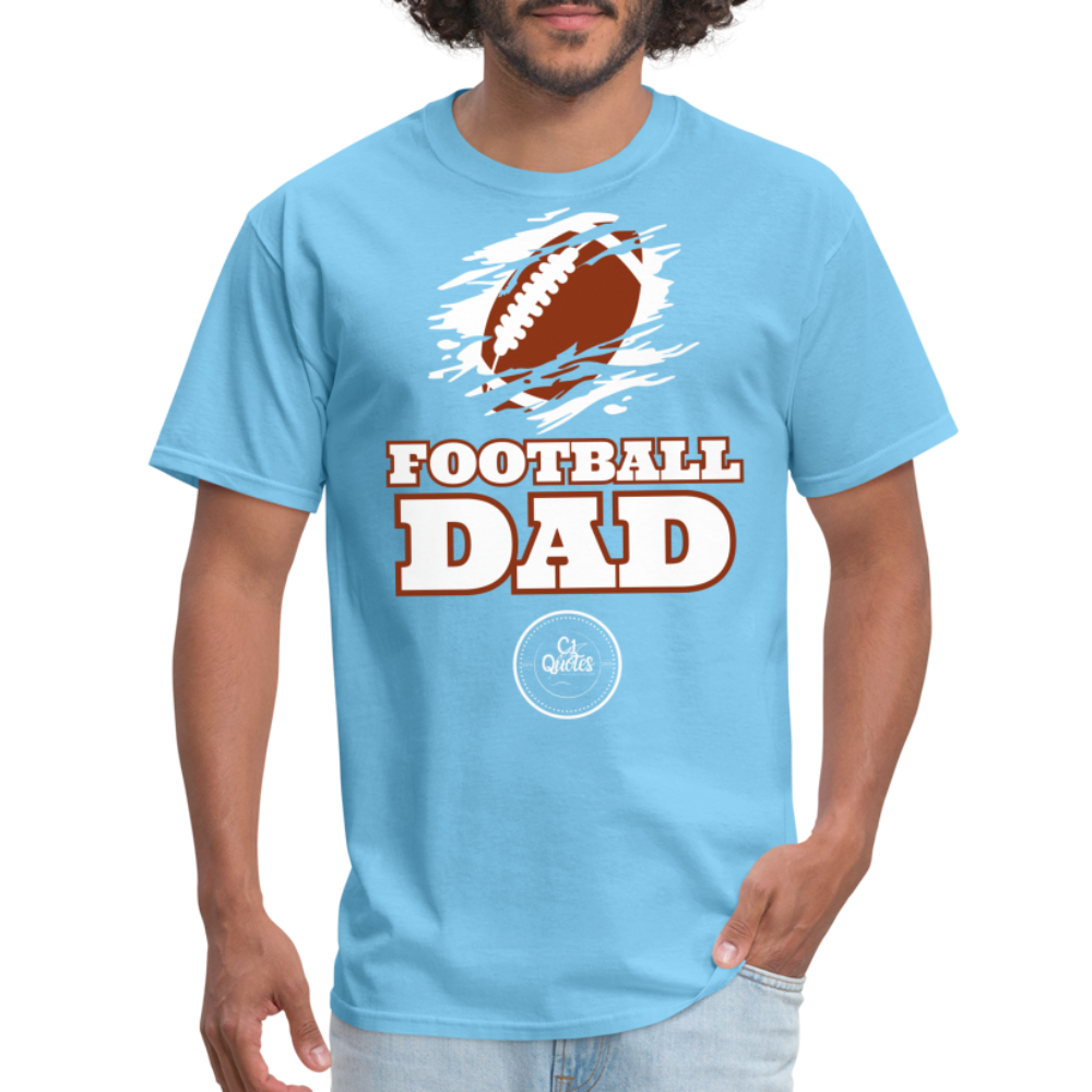 Football Dad Unisex Classic T-Shirt (White Background) - aquatic blue