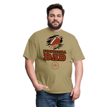 Load image into Gallery viewer, Football Dad Unisex Classic T-Shirt (Black Background) - khaki
