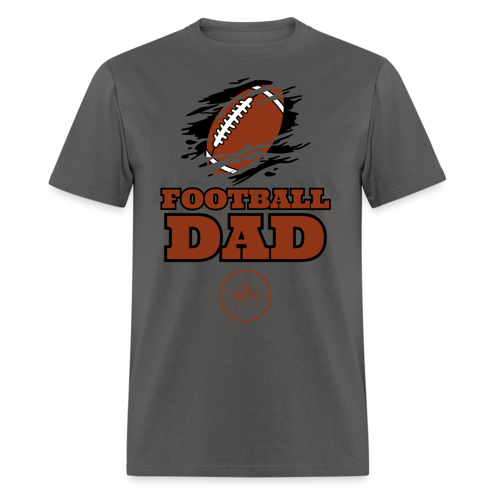 Football Dad Unisex Classic T-Shirt (Black Background) - charcoal