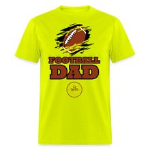Load image into Gallery viewer, Football Dad Unisex Classic T-Shirt (Black Background) - safety green
