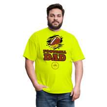Load image into Gallery viewer, Football Dad Unisex Classic T-Shirt (Black Background) - safety green
