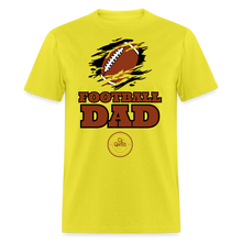 Load image into Gallery viewer, Football Dad Unisex Classic T-Shirt (Black Background) - yellow
