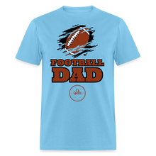 Load image into Gallery viewer, Football Dad Unisex Classic T-Shirt (Black Background) - aquatic blue
