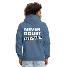 Load image into Gallery viewer, Never Doubt Hoodie (White Print) - denim blue
