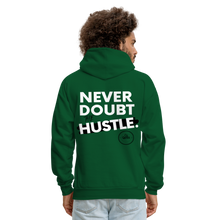 Load image into Gallery viewer, Never Doubt Hoodie (White Print) - forest green

