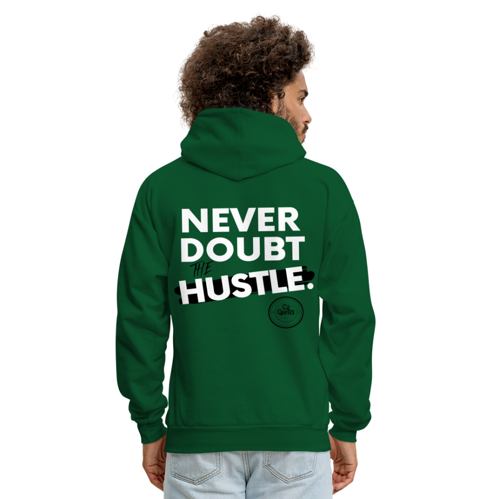 Never Doubt Hoodie (White Print) - forest green