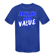 Load image into Gallery viewer, Always Add Kids&#39; Moisture Wicking Performance T-Shirt - royal blue
