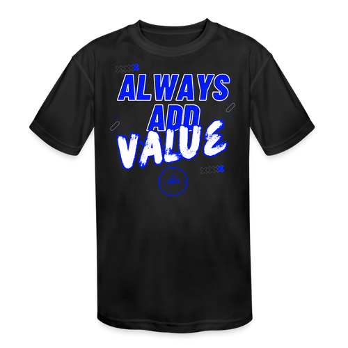 Always Add Kids' Moisture Wicking Performance T-Shirt - black