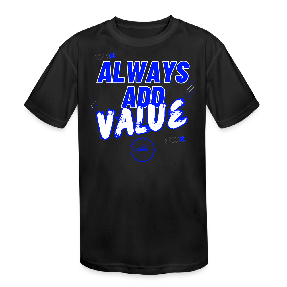Always Add Kids' Moisture Wicking Performance T-Shirt - black