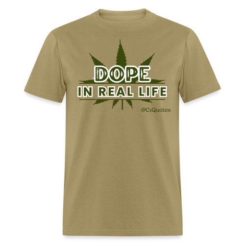 Dope Unisex Classic T-Shirt (White Outline) - khaki