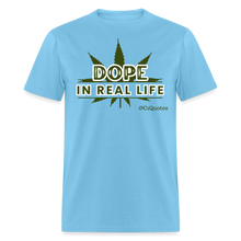Load image into Gallery viewer, Dope Unisex Classic T-Shirt (White Outline) - aquatic blue
