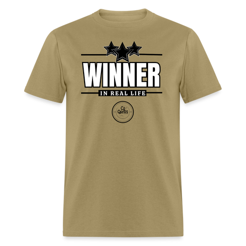Winner Unisex Classic T-Shirt (Black Outline) - khaki