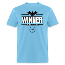 Load image into Gallery viewer, Winner Unisex Classic T-Shirt (Black Outline) - aquatic blue
