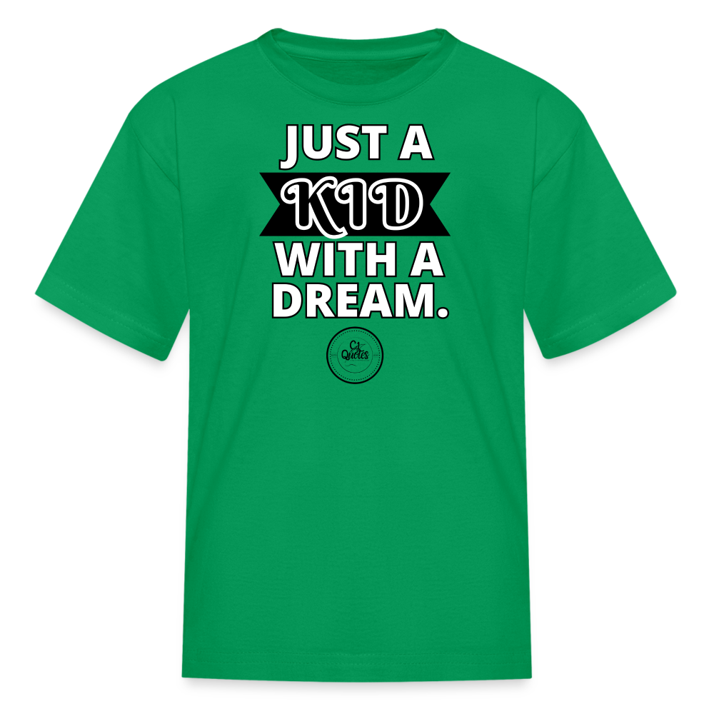Just A Kids' T-Shirt (Black Print) - kelly green