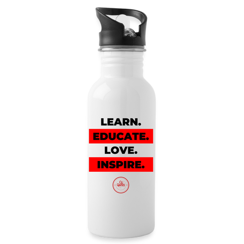 Learn Water Bottle - white