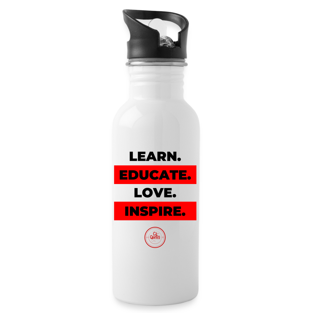 Learn Water Bottle - white