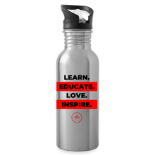 Load image into Gallery viewer, Learn Water Bottle - silver
