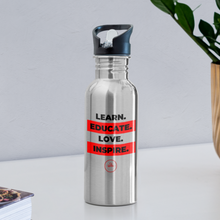Load image into Gallery viewer, Learn Water Bottle - silver
