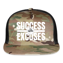 Load image into Gallery viewer, Success Over Excuses Trucker Hat (White Print BB) - MultiCam\black
