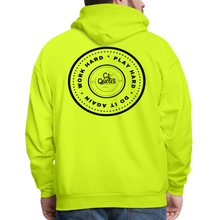 Load image into Gallery viewer, Work Hard Play Hard Men&#39;s Hoodie - safety green
