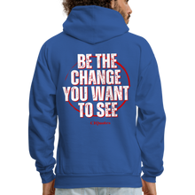 Load image into Gallery viewer, Be The Change Men&#39;s Hoodie (Red Line) - royal blue
