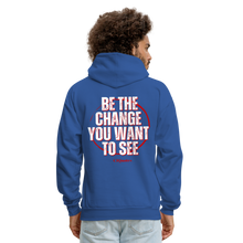 Load image into Gallery viewer, Be The Change Men&#39;s Hoodie (Red Line) - royal blue
