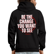 Load image into Gallery viewer, Be The Change Men&#39;s Hoodie (Red Line) - black
