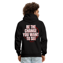 Load image into Gallery viewer, Be The Change Men&#39;s Hoodie (Red Line) - black
