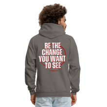 Load image into Gallery viewer, Be The Change Men&#39;s Hoodie (Red Line) - asphalt gray
