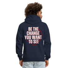 Load image into Gallery viewer, Be The Change Men&#39;s Hoodie (Red Line) - navy
