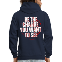 Load image into Gallery viewer, Be The Change Men&#39;s Hoodie (Red Line) - navy
