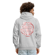 Load image into Gallery viewer, Be The Change Men&#39;s Hoodie (Red Line) - ash 
