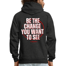 Load image into Gallery viewer, Be The Change Men&#39;s Hoodie (Red Line) - charcoal grey

