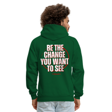 Load image into Gallery viewer, Be The Change Men&#39;s Hoodie (Red Line) - forest green
