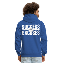 Load image into Gallery viewer, Success Over Excuses Men&#39;s Hoodie (White Print) - royal blue
