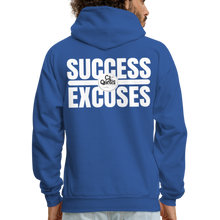 Load image into Gallery viewer, Success Over Excuses Men&#39;s Hoodie (White Print) - royal blue
