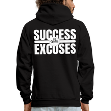 Load image into Gallery viewer, Success Over Excuses Men&#39;s Hoodie (White Print) - black

