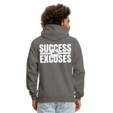 Load image into Gallery viewer, Success Over Excuses Men&#39;s Hoodie (White Print) - asphalt gray
