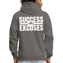 Load image into Gallery viewer, Success Over Excuses Men&#39;s Hoodie (White Print) - asphalt gray
