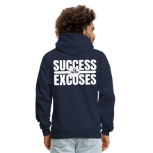 Load image into Gallery viewer, Success Over Excuses Men&#39;s Hoodie (White Print) - navy
