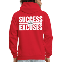 Load image into Gallery viewer, Success Over Excuses Men&#39;s Hoodie (White Print) - red
