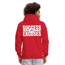 Load image into Gallery viewer, Success Over Excuses Men&#39;s Hoodie (White Print) - red
