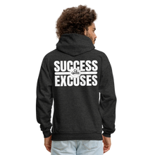 Load image into Gallery viewer, Success Over Excuses Men&#39;s Hoodie (White Print) - charcoal grey
