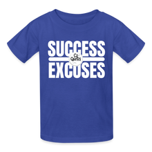 Load image into Gallery viewer, Success Over Excuses Youth Tagless T-Shirt - royal blue
